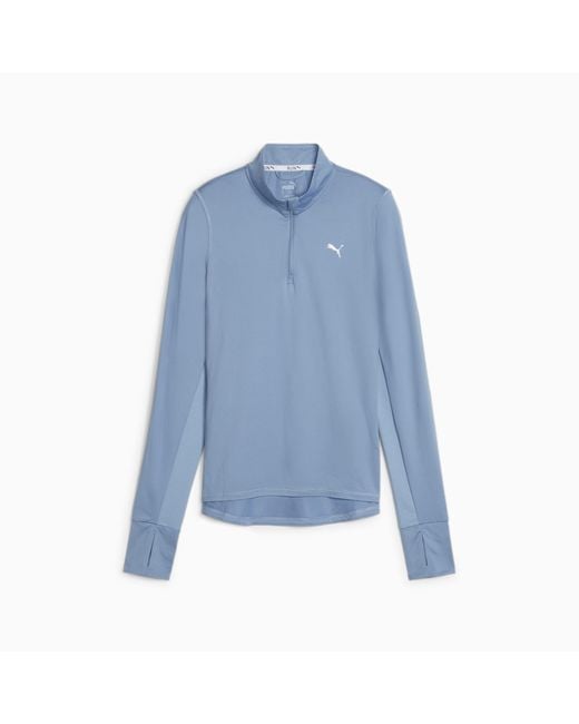 PUMA Blue Run Favourite Quarter-zip Running Top Shirt