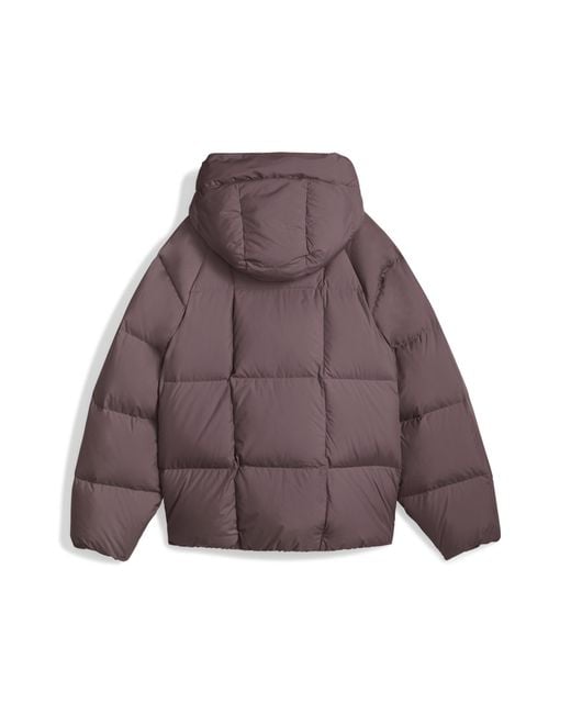 PUMA Brown Daunen-Pufferjacke Mit Kapuze Damen, Kleidung, Raisin