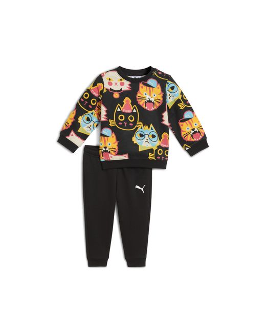 PUMA Black Minicats Moody Cat Aop Jogginganzug Baby, Kleidung