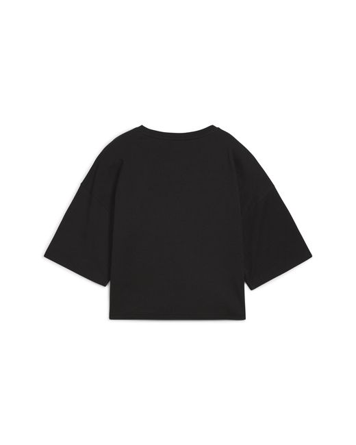 PUMA Black Wardrobe Essentials Oversized Short T-Shirt