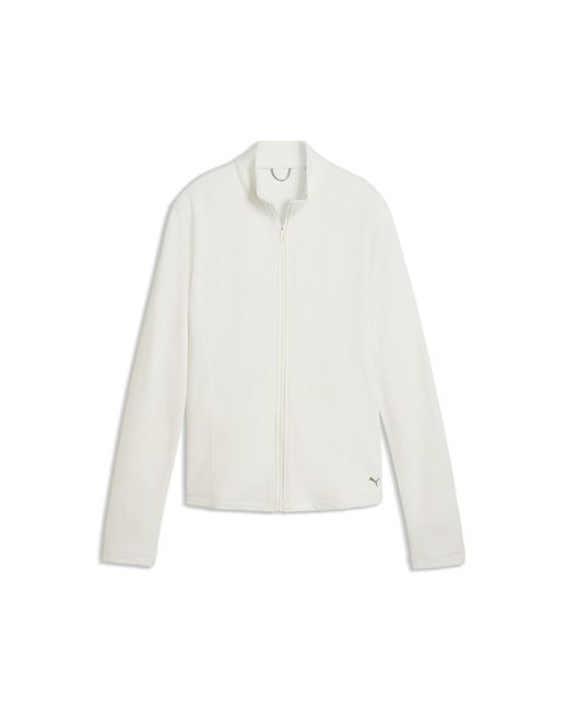 PUMA White Pure Textured Full-Zip Golf Jacket