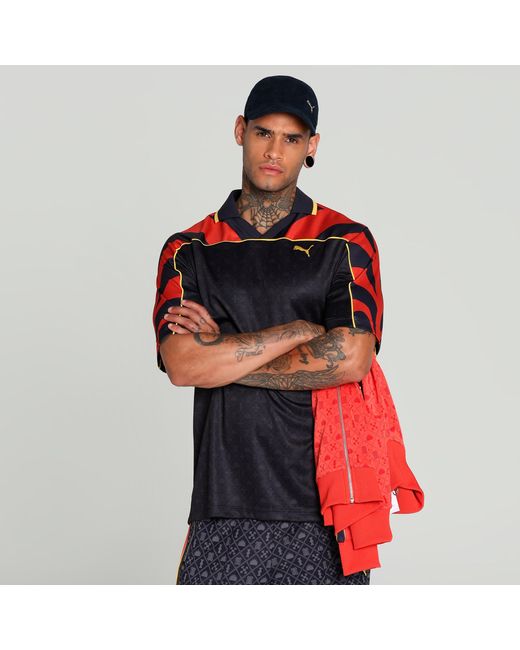 PUMA Road To Unity Relaxed Grafisch Voetbalshirt in het Red voor heren