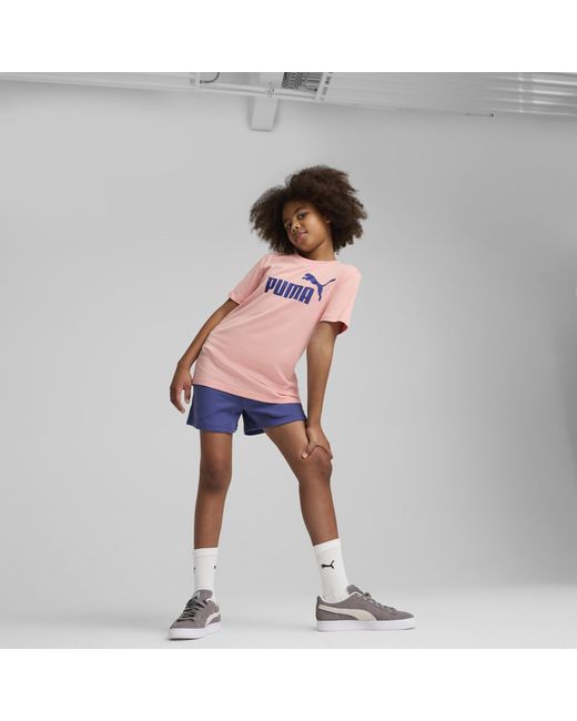 Conjunto De Camiseta Y Shorts Essentials Con Logo N.º 1 Juvenil PUMA de color Purple