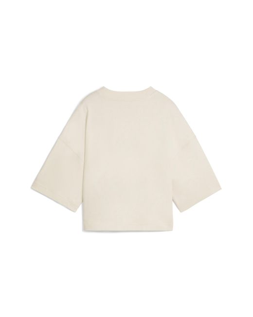 T-Shirt Oversize Con Grafica Premium Essentials Da Donna, Abbigliamento, Alpine Snow di PUMA in Natural