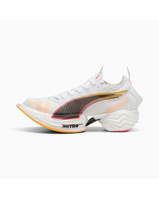 PUMA White Fast-R Nitroâ¢ Elite 2 Running Shoes , /Sunset Glow/Sun Stream