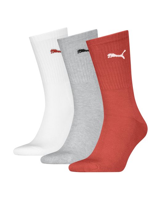 PUMA Kurze Crew-Socken (3Er-Pack) Für Herren in Red für Herren