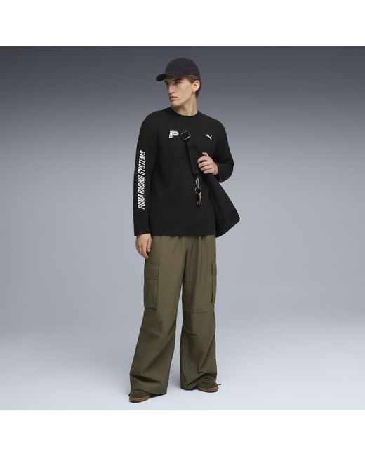 T-shirt Manches Longues Décontracté En Tissu Gaufré Future..archive E PUMA en coloris Black