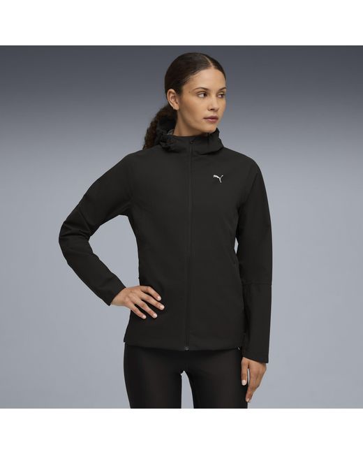 PUMA Black Run Raincell Hooded Running Rain Jacket