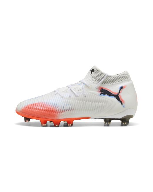 PUMA Future 8 Ultimate Ag Uniseks Voetbalschoenen, Zwart/Rood/Wit, Maat in het White