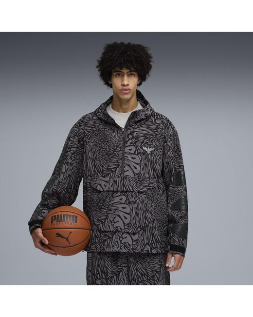 PUMA Gray Melo World Packable Windbreaker for men