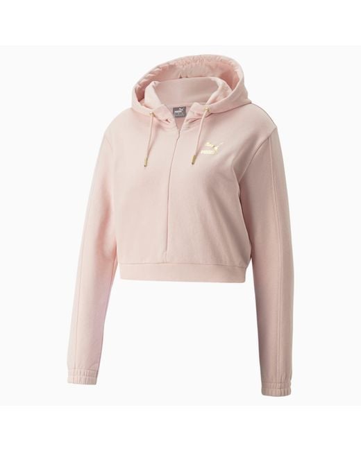 PUMA X Pamela Reif Cropped Hoodie in Natural | Lyst UK