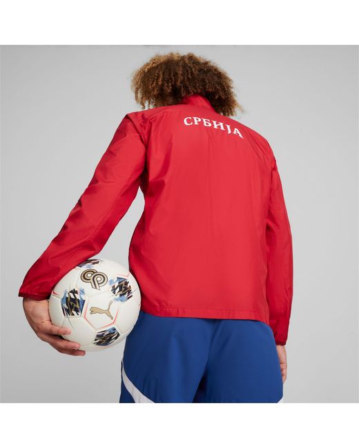 Chaqueta de Fútbol Tejida Prepartido de Serbia PUMA de color Red