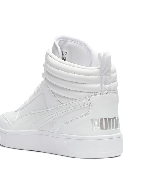 PUMA White Dribble Mid Sneakers for men