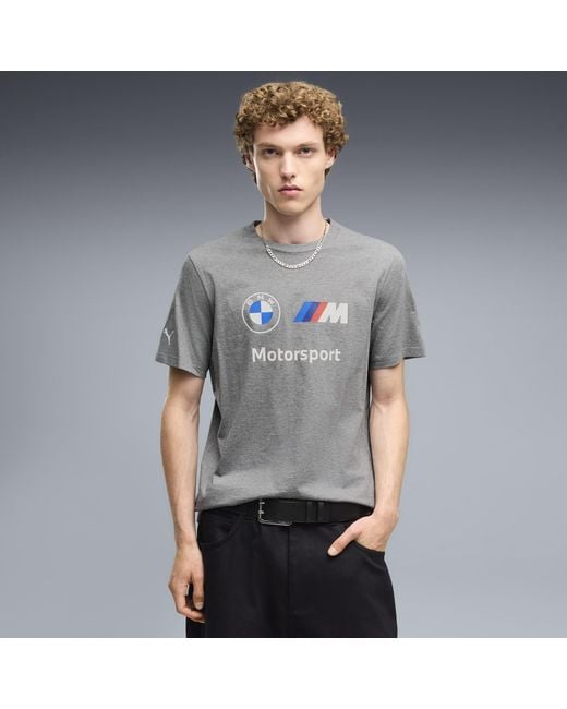 PUMA Gray Bmw M Motorsport Essentials T-Shirt for men
