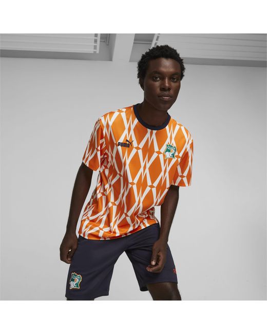 PUMA Ivory Coast Ftblculture T-shirt in het Orange voor heren