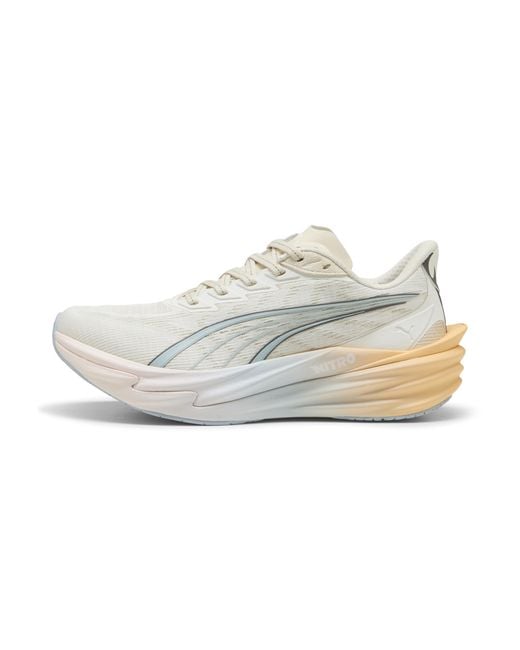 PUMA White Deviate Nitro 4 Running Shoes