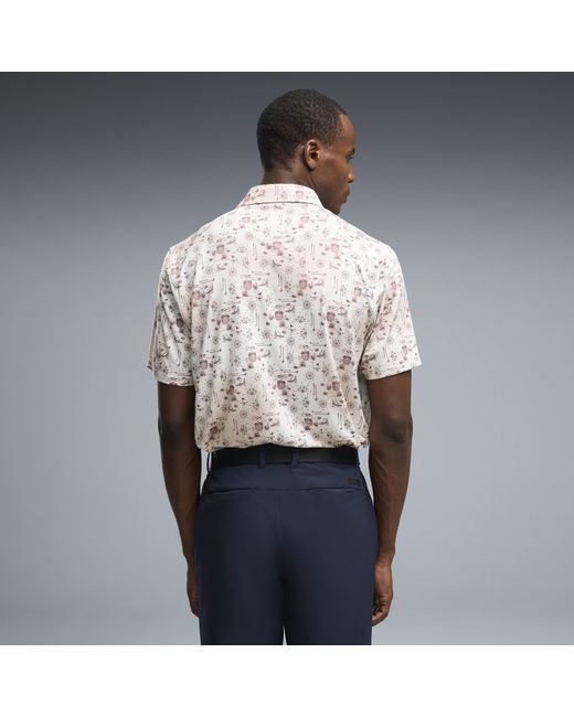 PUMA White Cloudspun Coastal Claret Polo for men