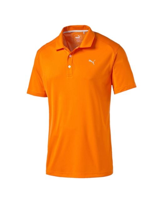 PUMA Orange Pounce Golf Polo Shirt for men