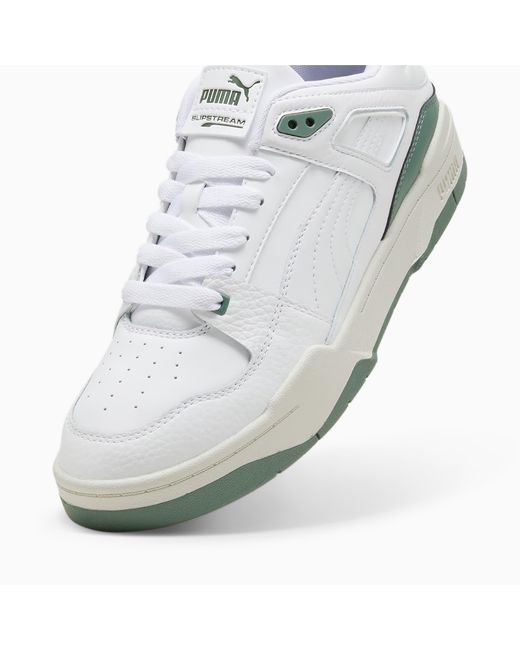 PUMA White Slipstream Leather Sneakers