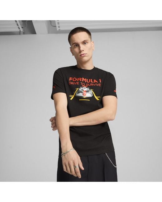 PUMA Black F1 Drive To Survive Graphic Race T-Shirt
