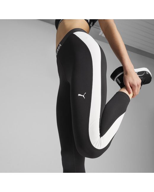 Mallas De Cintura Alta Con Bloques De Color 7/8 Strong Para Mujer, Ropa, Negro PUMA de color Black