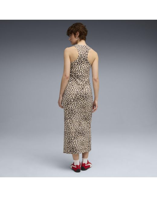 Robe Ajustée À Motif Intégral Leo Luxe PUMA en coloris White