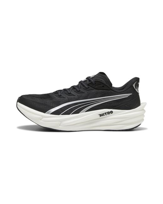 PUMA Black Deviate Nitroâ 4 Wide Road Running Shoes for men