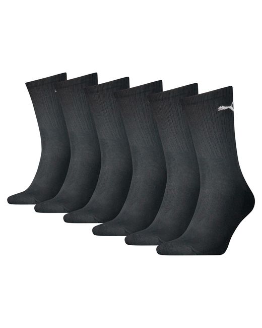 PUMA Black Crew Socks 6 Pack