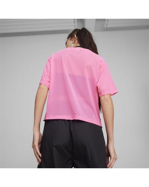 PUMA Pink DARE TO T-Shirt aus Mesh