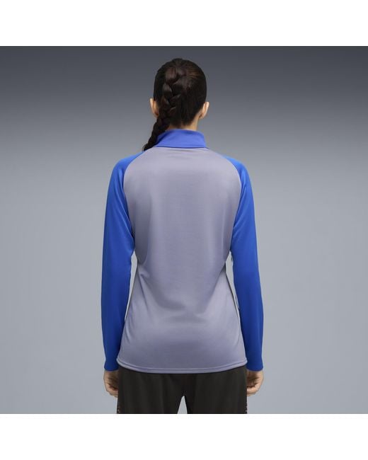 PUMA Blue Individualblaze Fußballtop Mit Viertellangem Reißverschluss Damen, Kleidung