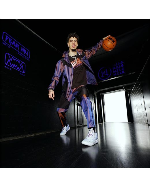 PUMA Purple Melo Iridescent Woven Basketball Jacket