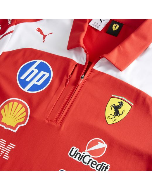 PUMA Red Scuderia Ferrari Hp Replica Authentic Polo for men