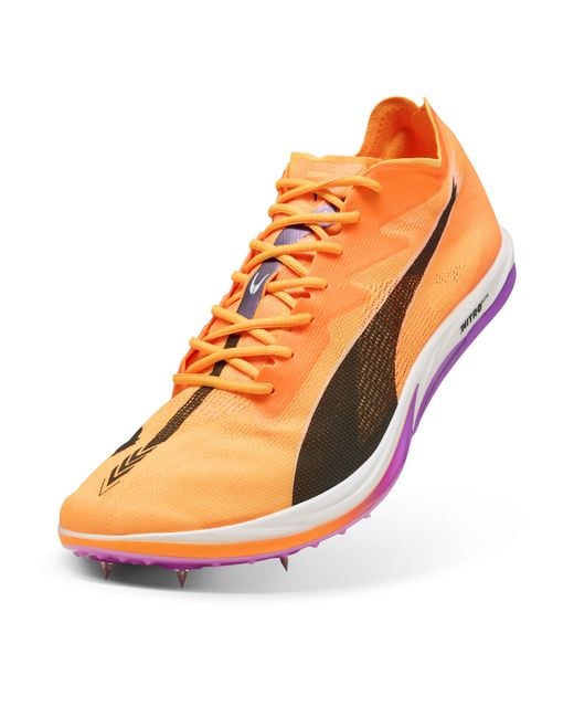 PUMA Orange Evospeed Long Distance Nitroâ Elite 3 Track & Field Distance Spikes Shoes