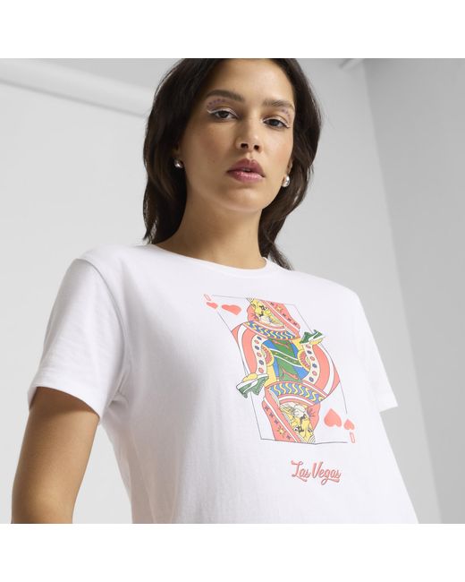 PUMA White Las Vegas Card Graphics T-Shirt