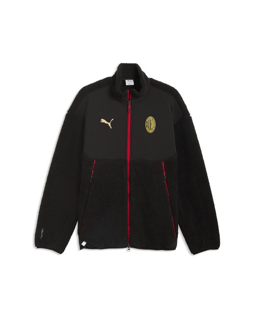 PUMA Black Ac Milan Tech Soft Tech Sherpa Jacket for men