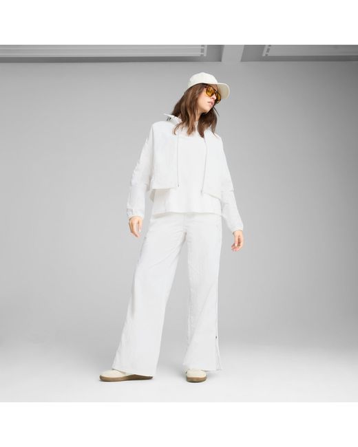 PUMA White Dare To Oversized Full-Zip Woven Jacket