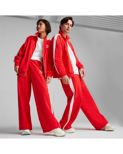 PUMA Red T7 Oversized Track Pants