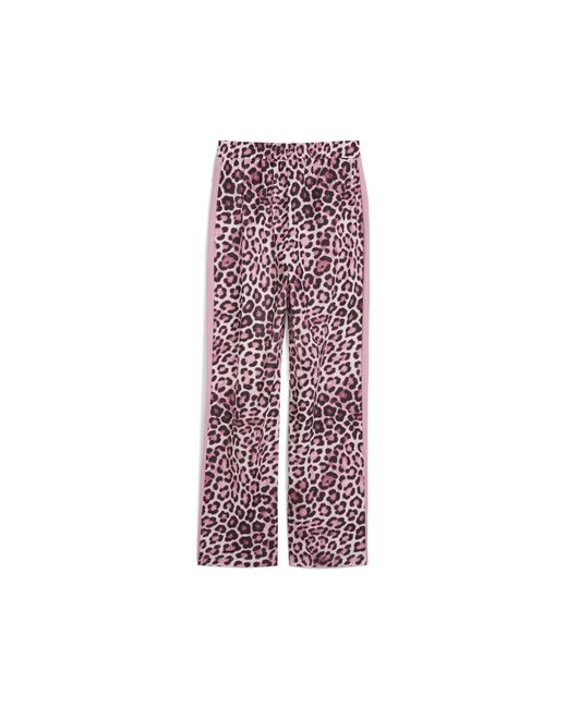 PUMA Purple T7 Leo Luxe Straight Hose Mit Allover-Print Damen, Kleidung, Poised/Ruby Shimmer