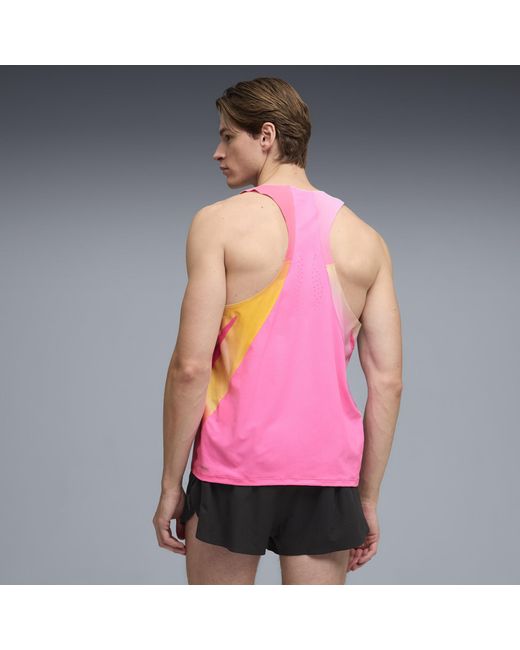PUMA Pink Lightspeed Ultraweave Graphic Running Singlet for men
