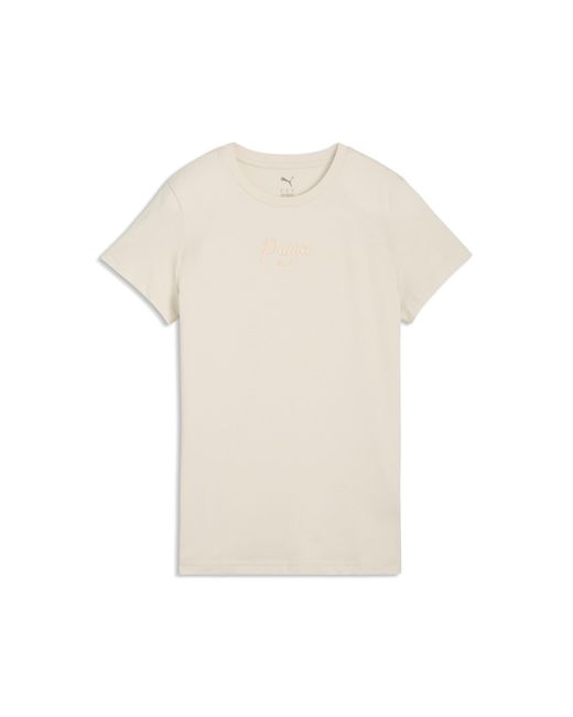 PUMA White Essentials Script T-Shirt