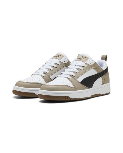 PUMA White Rebound V6 Low Sneakers, Schuhe, /Schwarz/Ice Coffee