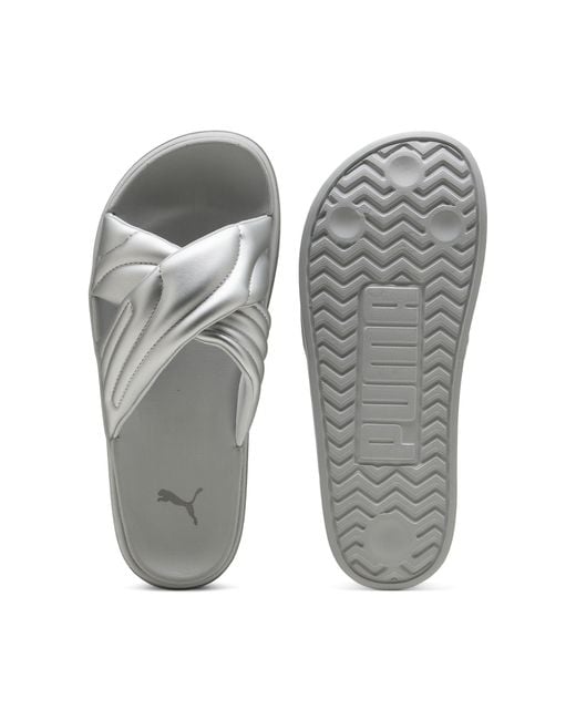 Ciabatte Metallizzate Con Platform Leadcat Da Donna di PUMA in Gray