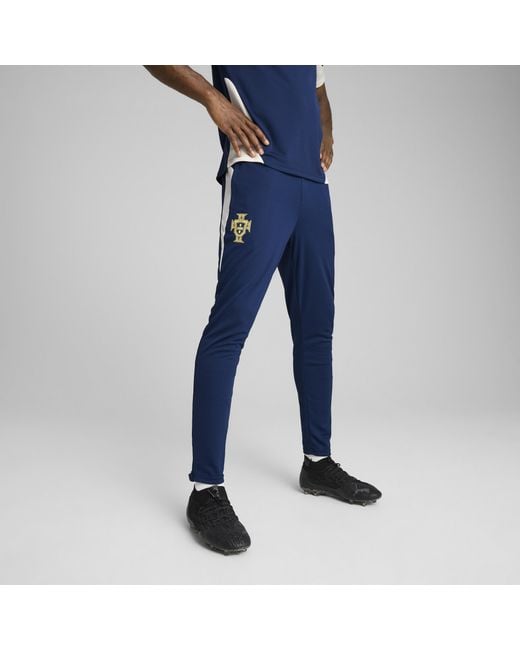 PUMA Portugal Trainingsbroek, Blauw/Rood/Bruin in het Blue