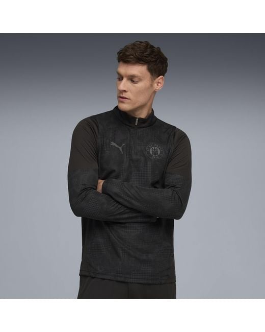 PUMA Fc St. Pauli Trainingstop Met Kwartrits Voor Zwart/Grijs, Maat in het Black voor heren
