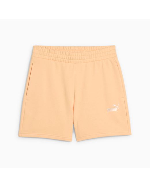 PUMA Ess Small No. 1 Logo Short Met Hoge Taille Voor in het Orange