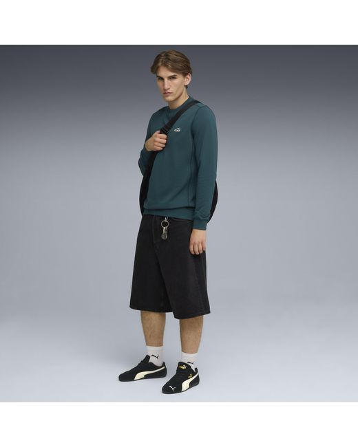 PUMA Green Wardrobe Essentials Suede Crew for men