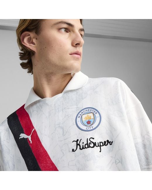 PUMA Kidsuper X Manchester City Retro Shirt Voor Zwart/Wit, Maat in het White voor heren