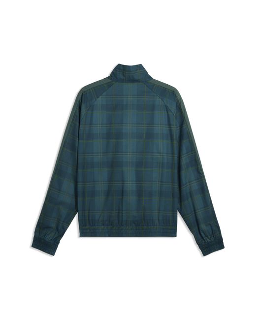PUMA Blue T7 Relaxed Tartan Track Jacket for men