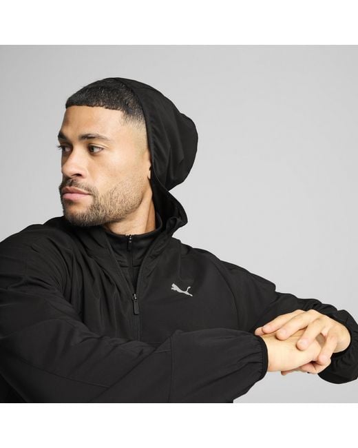 PUMA Black Tad Tech Woven Full Zip Jacket for men