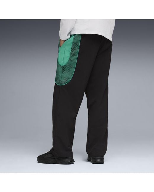 PUMA Black Tech-X Relaxed Track Pants for men